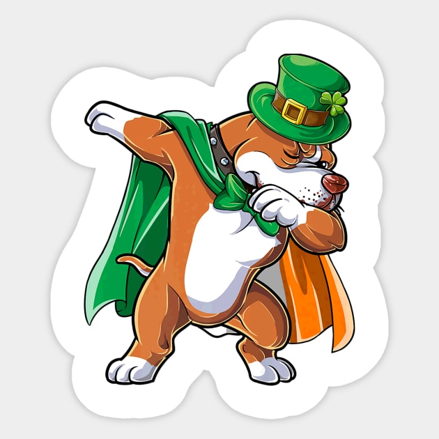 Dabbing Pit Bull St Patricks Day Leprechaun Irish Sticker by Macy XenomorphQueen